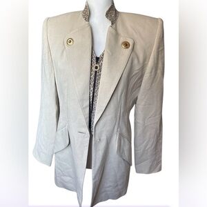 Criscione vintage Cream Women's Blazer with Gold Accents